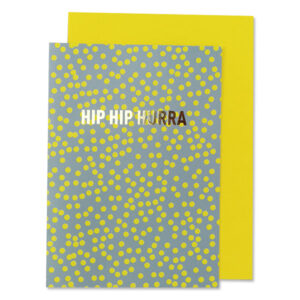 Klappkarte 'Punkte, zitronengelb Hip Hip Hurra' AvaundYves