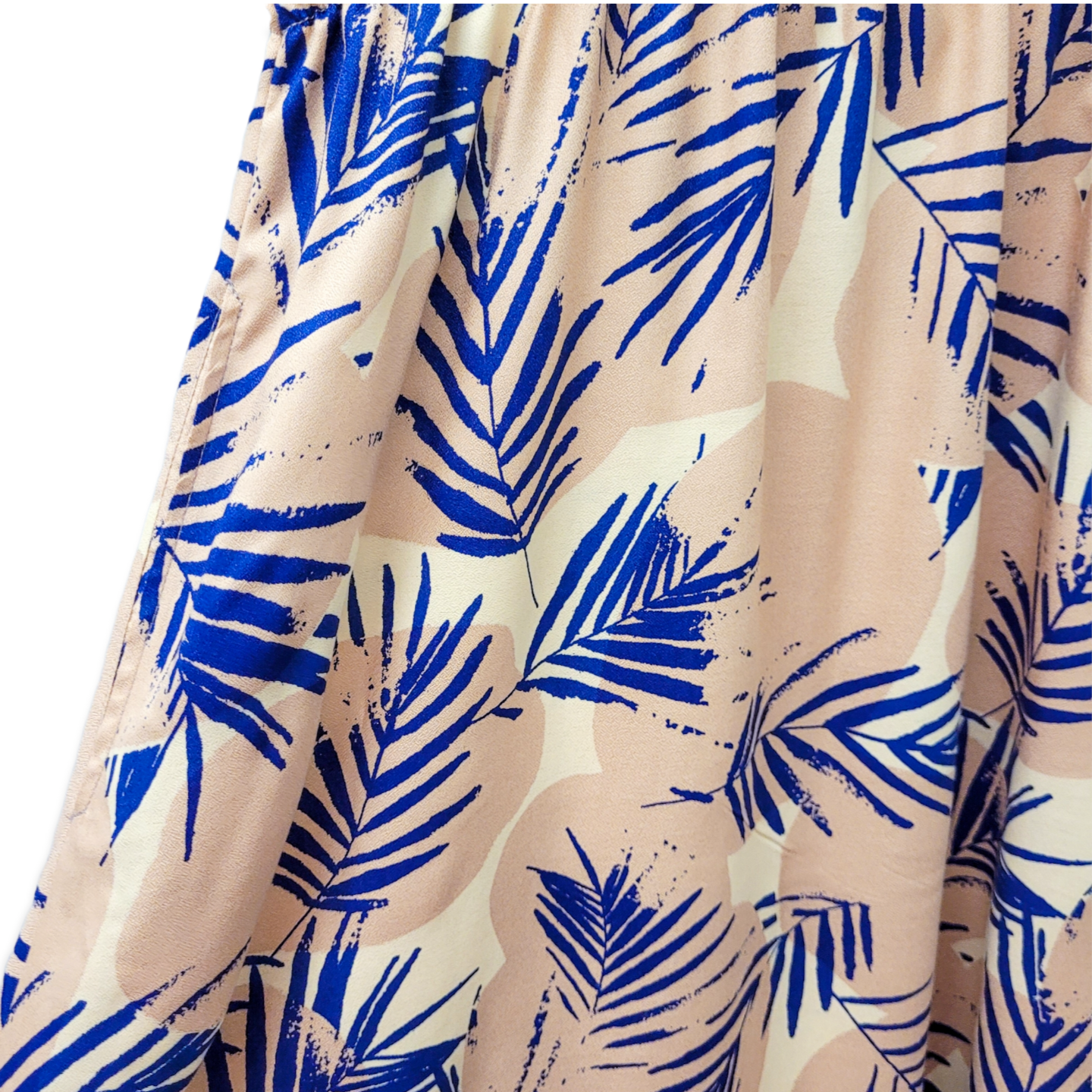 MidiKleid aus Viskosekrepp Palmen rosa knallblau – Bild 3