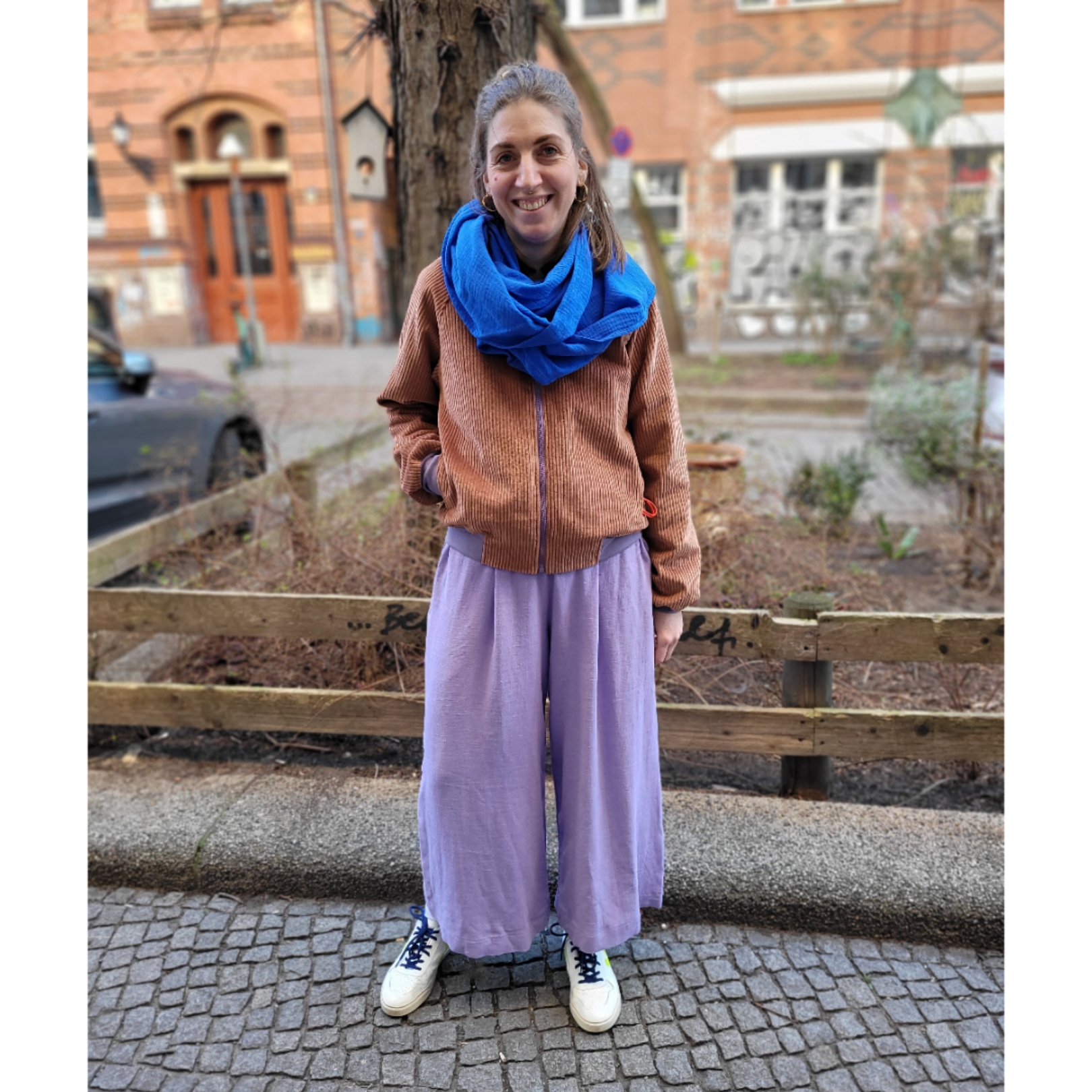Culotte Viskose-Leinen Damen flieder