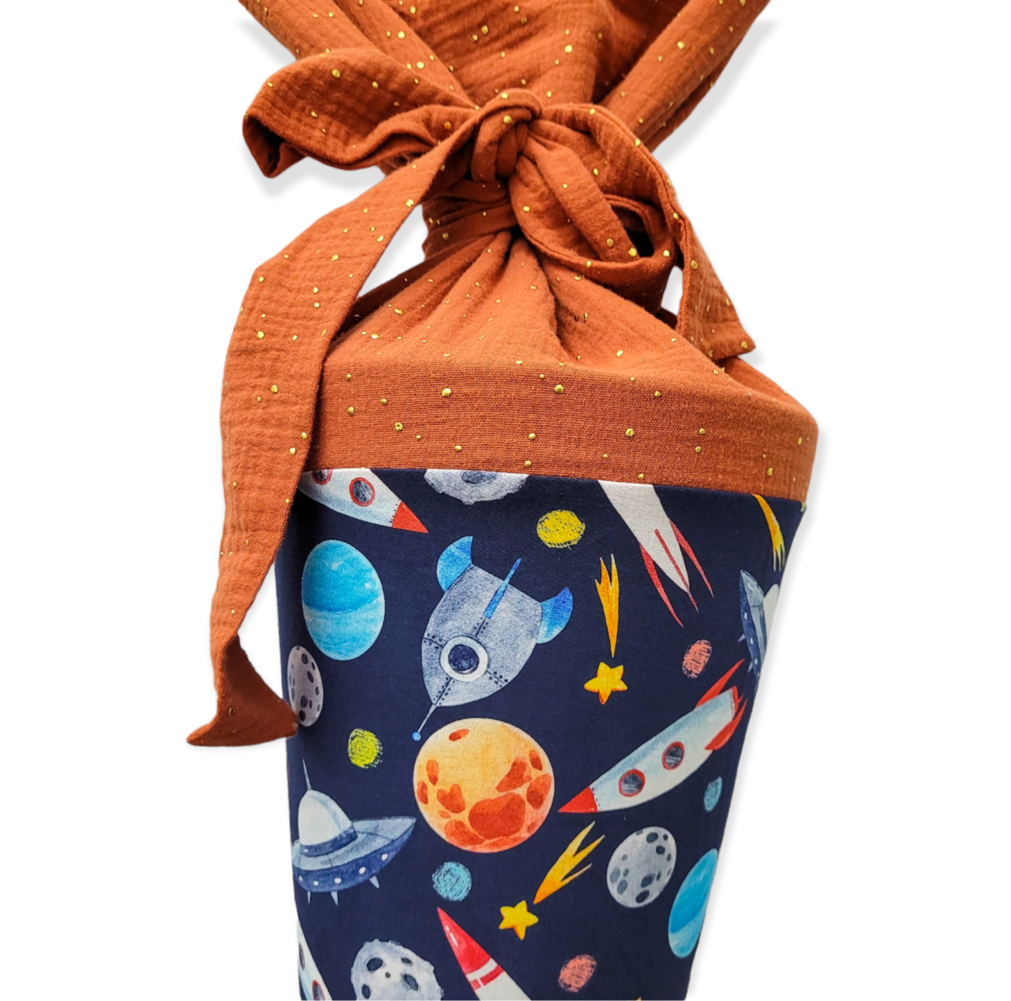 Schultüte 'Weltall/ rost gold Musselin' – Bild 2