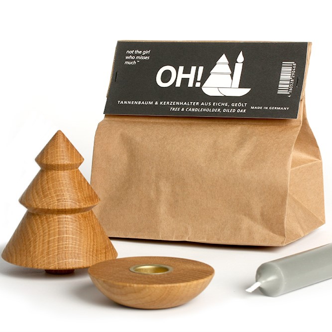Kerzenhalter Eiche 'OH! Tannenbaum' not the girl who misses much – Bild 3