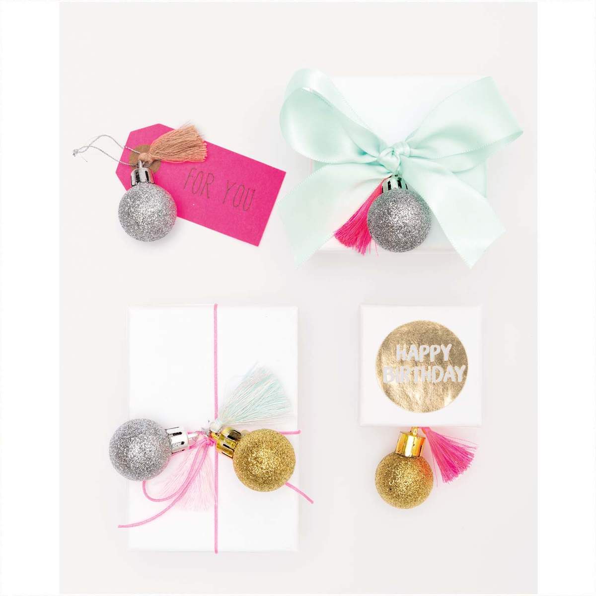 Mini-Kugel-Anhänger neon-pastell 6 Stück – Bild 2