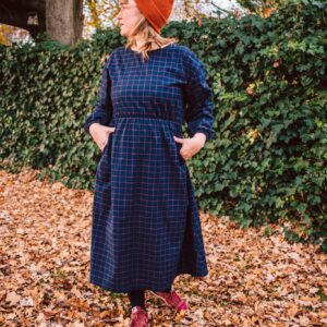 MidiKleid langarm 'Grid' verschiedene Farben