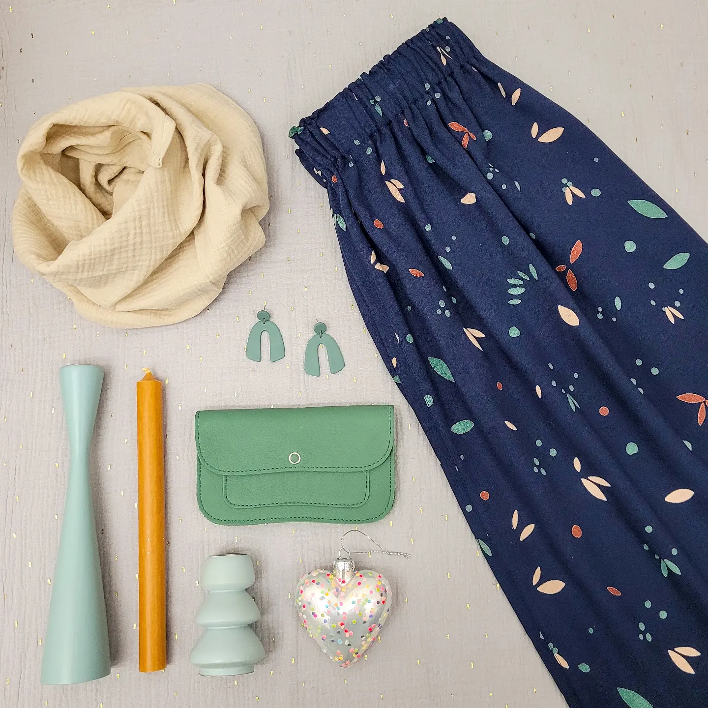 Viskoserock 'PETAL INDIGO NIGHT' Midilänge