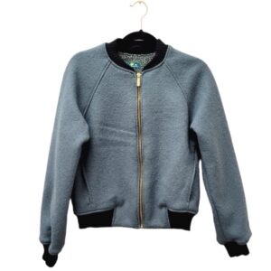 Bomberjacke Wollwalk dunkelmint/ minileo mint