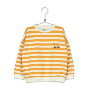 Lötiekids Sweatshirt 'STRIPES+DOG EMBROIDERY OFF / WHITE'