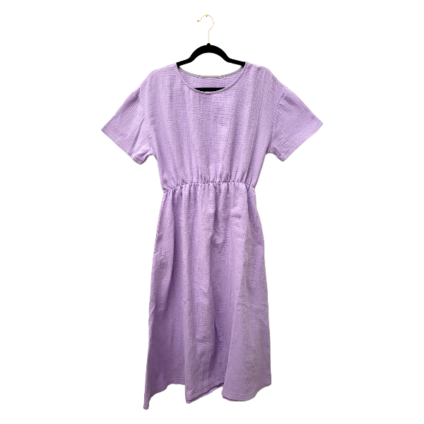 MidiKleid aus Musselin 'leuchtendes Flieder'