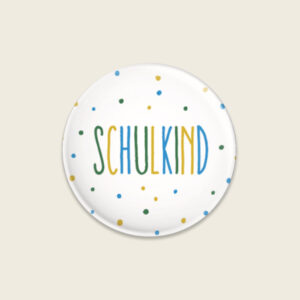 Button 'Schulkind, Konfetti blau' AvaundYves