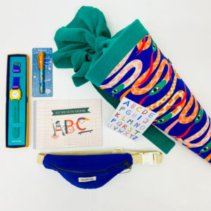 Schultüte 'Schlange blau/grün Musselin '