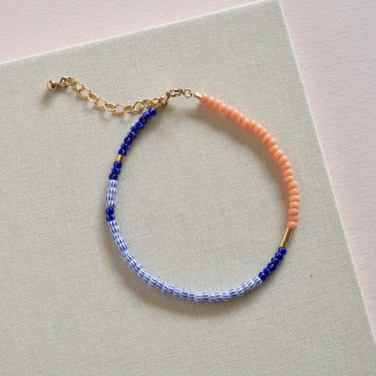 SanSan Perlenarmband LENTE 'blush - deep blue - blue stripes'