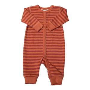 Jumpsuit /Schlafanzug Joha Merinowolle 'orange rot Ringel'