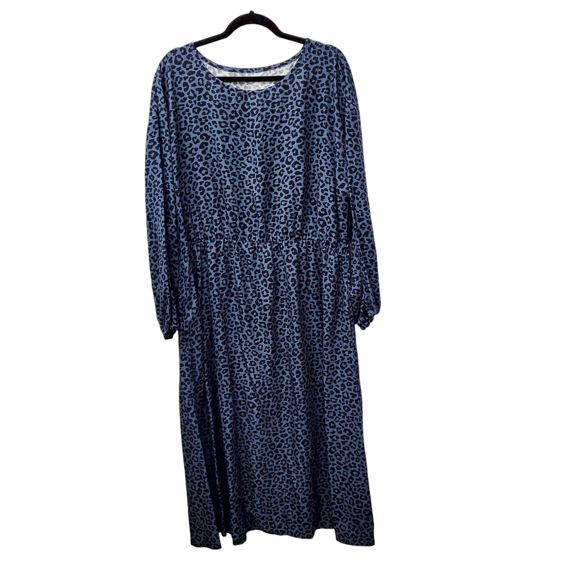 Lang/kurzarm MidiKleid aus Viskose 'Leo petrolblau' – Bild 2