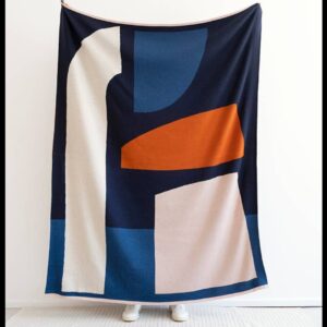 Sophie Home Überwurfdecke aus Baumwollstrick 'Form Throw: Navy'