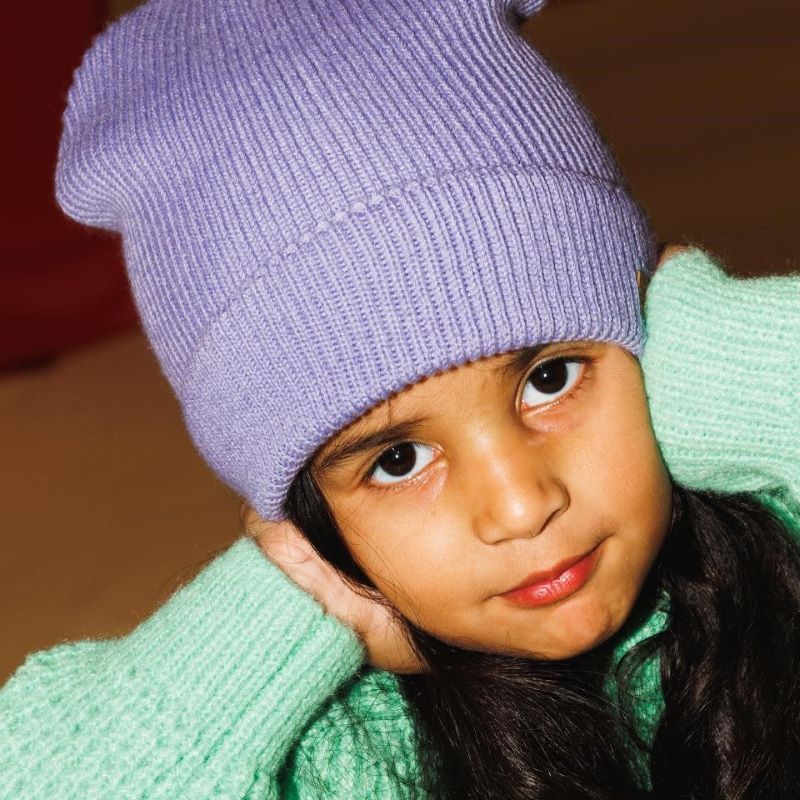 Melton Beanie Basic Gerippt 'Twilight Purple' – Bild 2