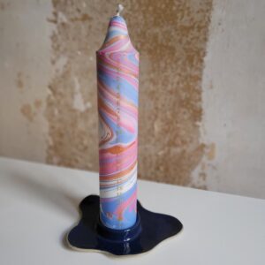 AdventskalenderKerze 'blue pink marble'