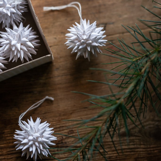 Stern Mini Kotte 6er Set aus Papier - weiss â Bild 6