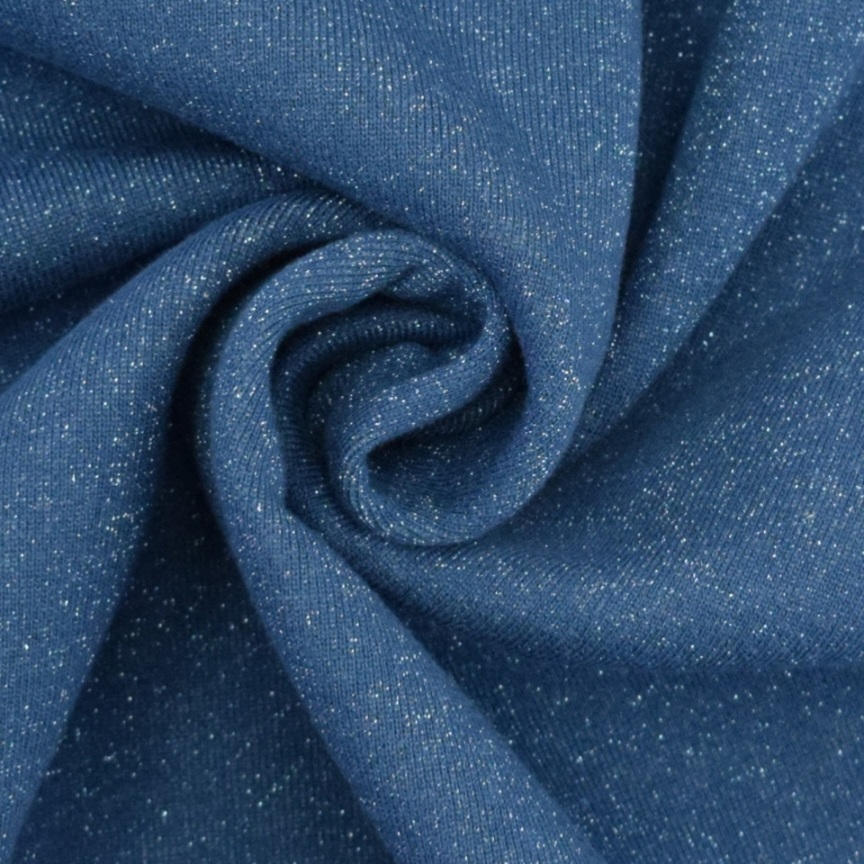 Für Große: Oversize Pullover Glitzer Blau – Bild 2