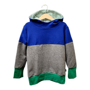 Hoody Colorblocking 'knallblau grau knallgrün'