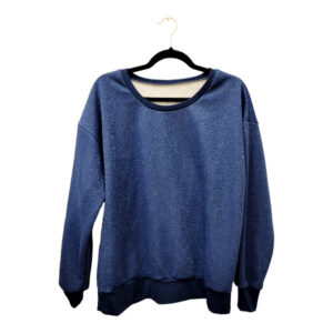 Für Große: Oversize Pullover Glitzer Blau