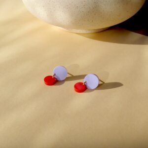 niemalsmehrohne Ohrringe 'Big Dotty Acryl in flieder rot'