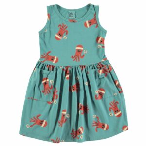 Ärmelloses Kleid 'Octopuses' Lötiekids (Pacific Green)