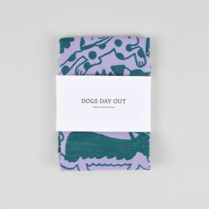 Wrap Geschirrtuch 'Dogs Day Out' (Lila/Grün)
