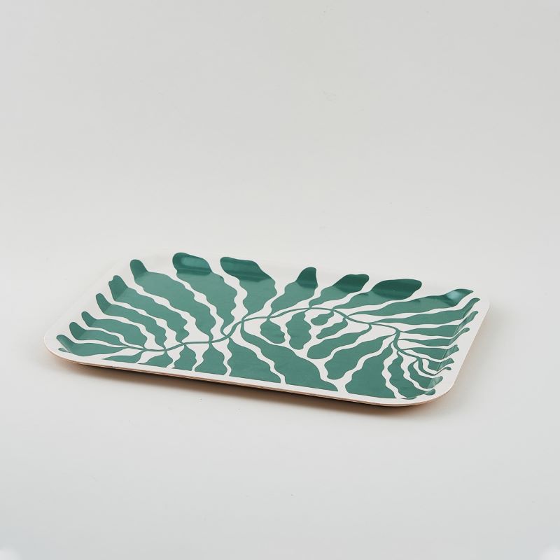 Wrap Rechteckiges Tablett 'Green Leaves' – Bild 2