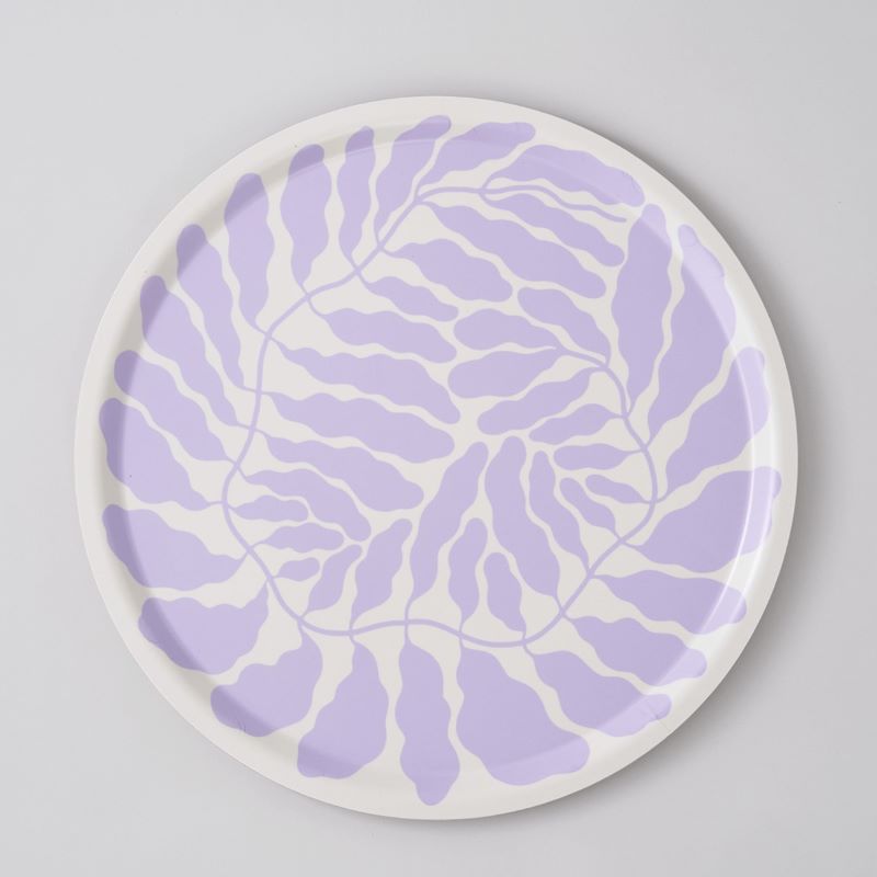 Wrap Rundes Tablett 'Lilac Leaves'