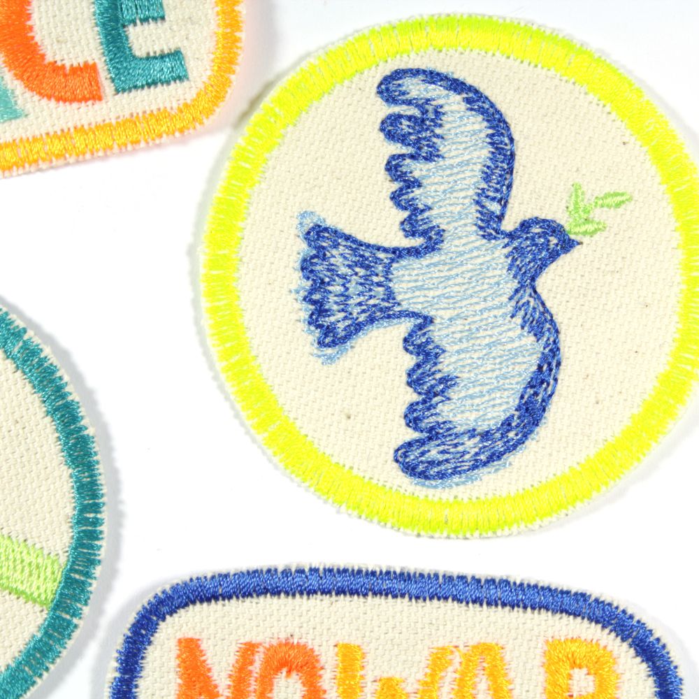 Patches "Peace" & "Frieden" & "Taube" & "no war" 4 Bügelbilder im Set – Bild 5