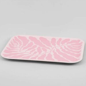 Wrap Rechteckiges Tablett 'Pink Leaves'