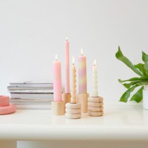 Rico Design Stabkerze 'Gestreift' (Verschiedene Farben)