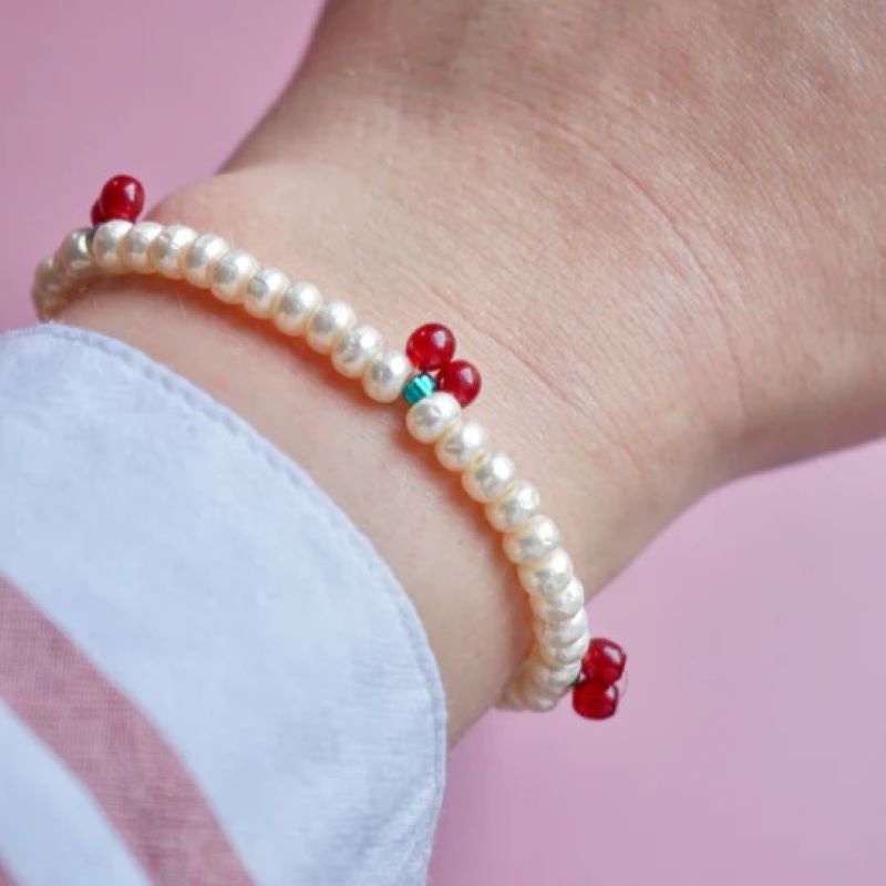 SanSan Armband aus Glasperlen 'Cherry Garden' – Bild 2