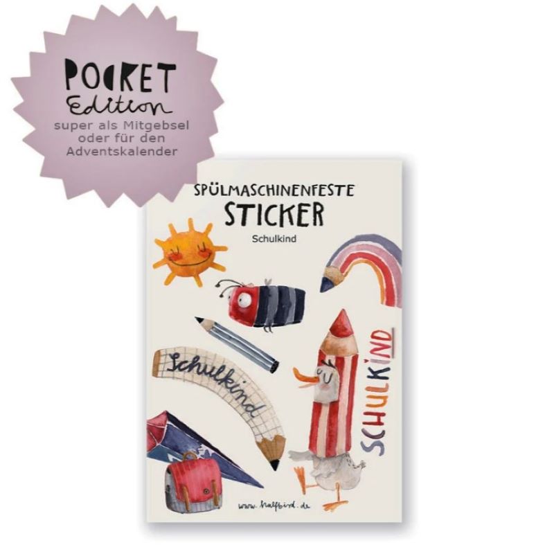 spülmaschinenfeste Sticker 'Schulkind' von halfbird (Pocket Edition)