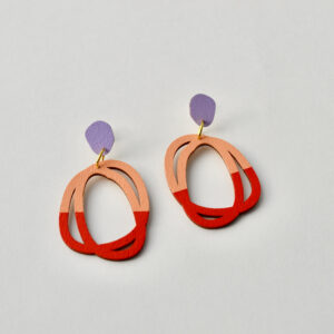 Rasmussons Ohrstecker 'United - lilac, peach, red'