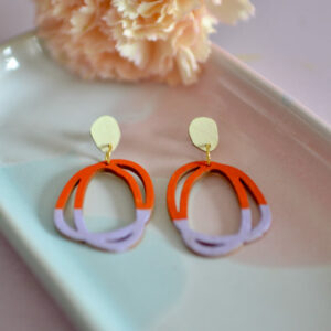 Rasmussons Ohrstecker 'United - yellow, orange, lavender'