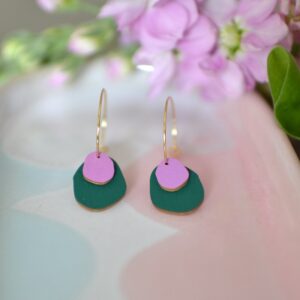 Rasmussons Kleine Creole Drops 'petrol / fuchsia'