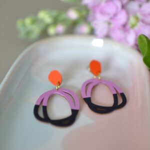 Rasmussons Ohrstecker 'United - orange, fuchsia, marine'