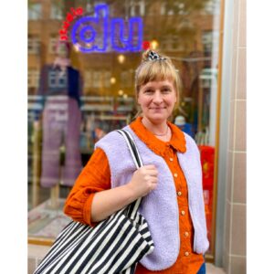 Teddyweste "flieder Teddy mit Zebramuster innen" studio du.