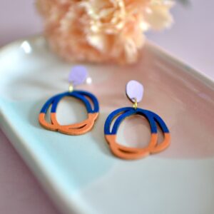 Rasmussons Ohrstecker 'United - lavender, cobalt, peach'