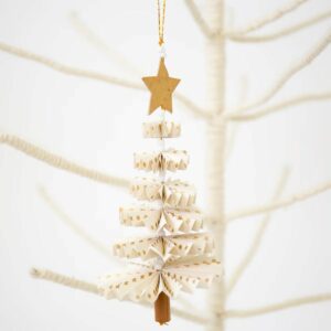 A World of Craft Weihnachtsanhänger 'Gefaltete Tanne' (weiß)