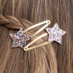 Glitter Haar-Clips 'Fairies in the Garden star' (2er Set)