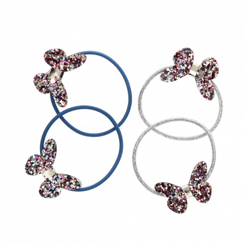 Glitzerschmetterling-Haargummis 'Fairies in the Garden' (4-er Set) – Bild 2