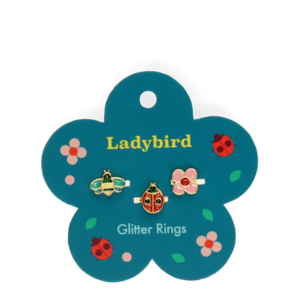 Set mit drei Glitzerringen 'Ladybird'