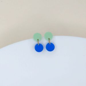 niemalsmehrohne Ohrringe 'Dotty Acryl in hellgrĂĽn tiefblau'