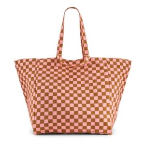 Rose in April Tote bag 'Schachbrett karamell/erdbeere'