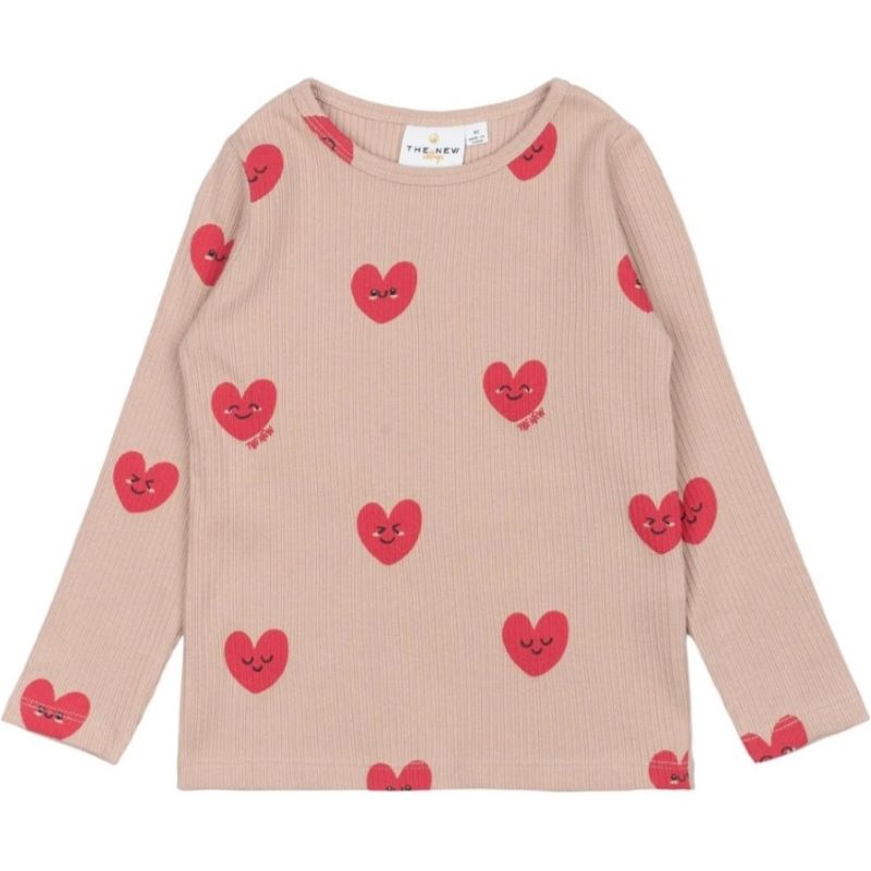 THE NEW TNSTNynne Gerippte Langarmbluse 'Adobe Rose'