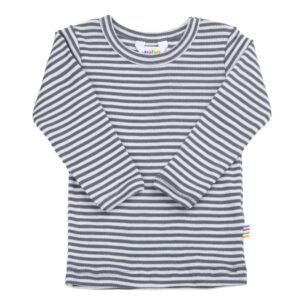 LangarmShirt Joha Wolle Seide 'grau gestreift'