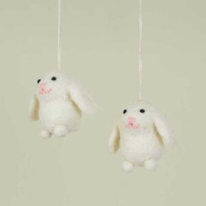 A World of Craft Mini Osteranhänger 'Weiße Hasen' (2 Stück)