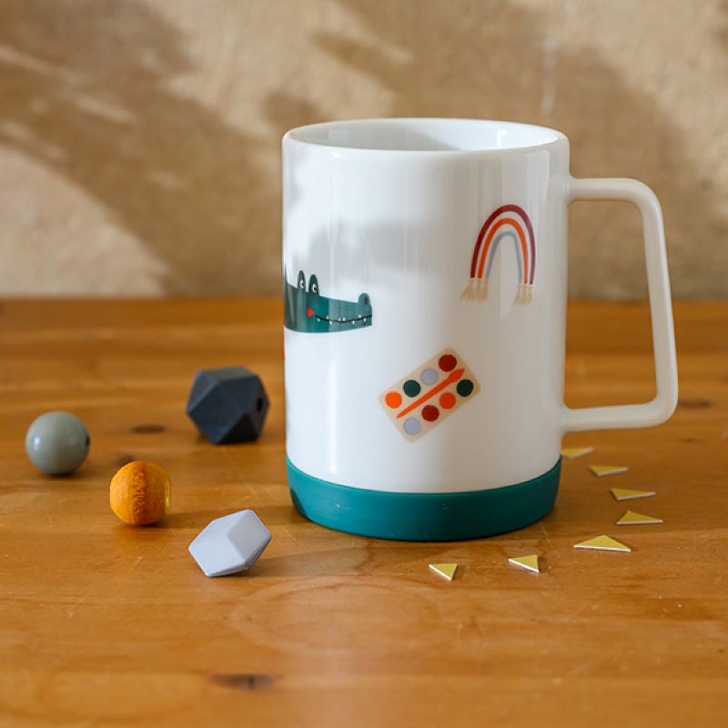 Ava&Yves Porzellan-Set 'Schulkind Adventure' mit großem Teller (23cm), Becher und Müslischale – Bild 5