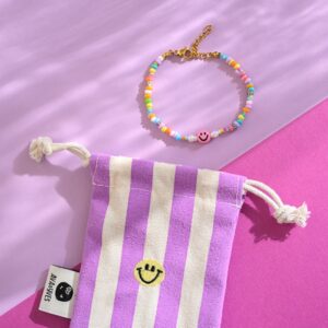 Ava&Yves Perlenarmband 'Smiley bunt'
